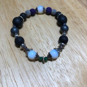 Lava gemstone Beaded Bracelet // Lava beads stretchy bracelet