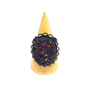 druzy Ring // Large druzy ring // rainbow druzy ring