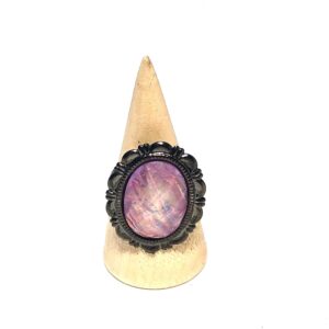 Faux Opal faceted ring // Purple acrylic opal faceted ring //  Fake Opal ring // Faux purple ring // purple costume jewelry ring