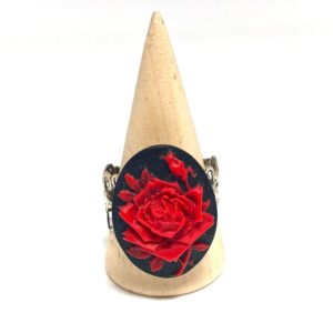 Red Rose Cameo Ring