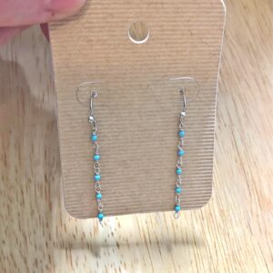 Sterling Silver Crystal Gemstone Earrings // Turquoise Gemstone Dangle Earrings // Crystal gemstone dangle earrings