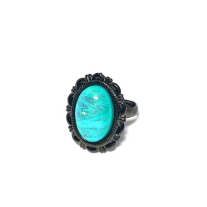 Teal Opal ring // Teal Ring // Faux opal ring // light blue ring // fake acrylic blue ring