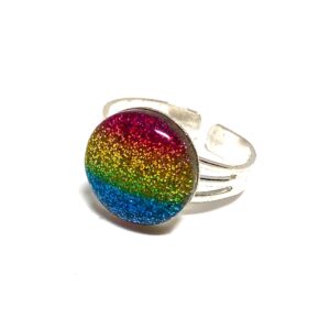 Rainbow circle ring // Rainbow ring // Colorful stripped Ring // Pride Ring // LGBTQ ring