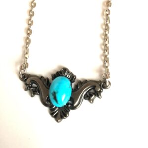 Tourquoise key hole plate Necklace