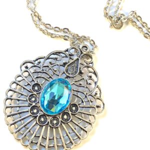 Blue faceted glass Necklace