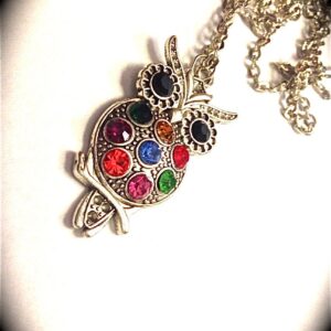 Rhinestone Owl necklace