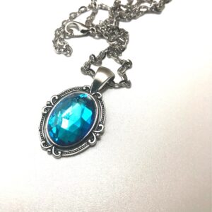 Bermuda Blue faceted glass Necklace