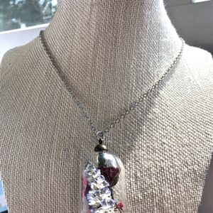 Real flowers glass necklace Shadow Box dried real flowers Necklace