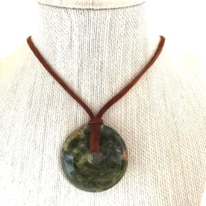Unakite donut gemstone necklace unakite pi stone necklace