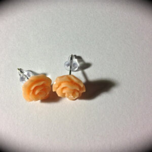 Resin rose earrings