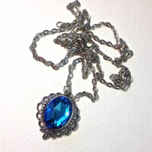 Bermuda Blue faceted glass Necklace