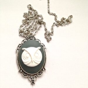 Owl cameo 30x40 necklace