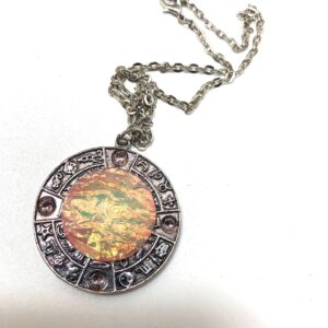 Pink round opal Necklace