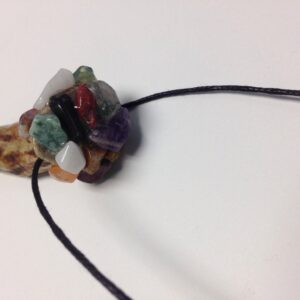 Real deer antler necklace // deer antler pendant with authentic gemstones on it
