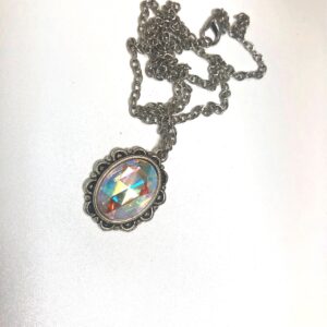 Glass crystal AB Necklace // small jewel glass necklace