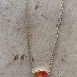 Ruby Faceted sterling silver necklace // Ruby horizontal necklace // Sterling Silver Necklace // Gemstone necklace