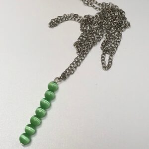 Neon green bead necklace // Green bead drop necklace