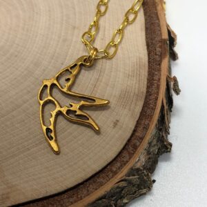 Gold swallow necklace // Swallow bird necklace // put a bird on it necklace