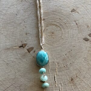 Amazonite sterling silver necklace // Sterling Silver Necklace // Gemstone necklace