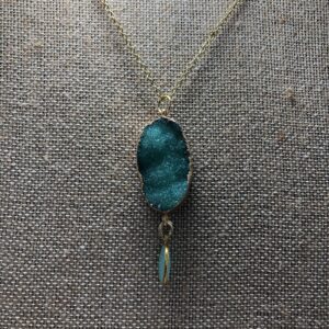 Large druzy gold Necklace // gold druzy necklace // druzy necklace