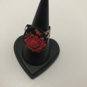 Red Rose Cameo Ring