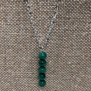 6mm bead necklace // Semi precious bead drop necklace