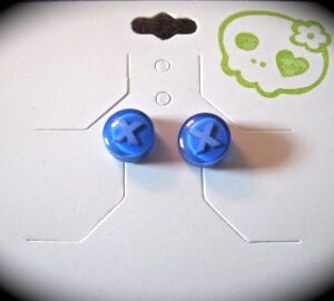 Xbox 360 X blue Stud Earrings and ring bundle
