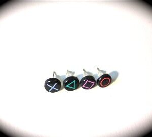4 Playstation Button Stud Earrings