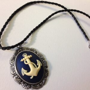 Blue anchor Cameo Necklace