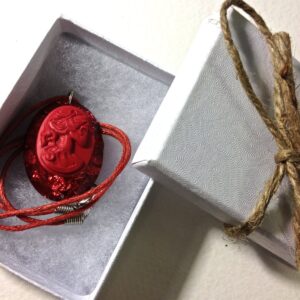 Red Faceted stone Cameo necklace