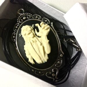 Zombie hand guy cameo necklace