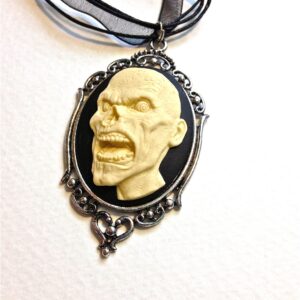 Zombie necklace// Zombie Apocalypse//Zombie Movie// The Walking Dead// Zombie Cameo Jewelry//