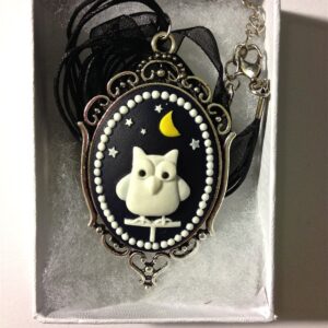 night owl cameo necklace
