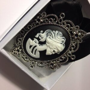 Victorian steampunk sugar skull necklace