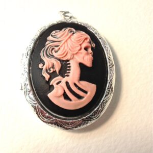 Pink Lady Goddess Cameo Locket Necklace