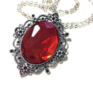 Red faceted cabochon filigree Necklace