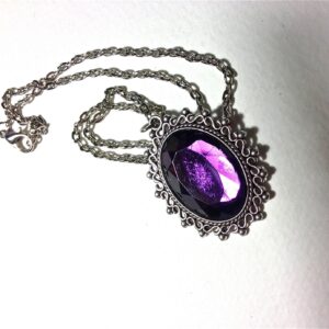 Purple Amethyst cabochon necklace