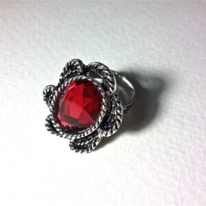 Red ring // Red faceted jewel ring // Valentines day ring // Red gemstone ring