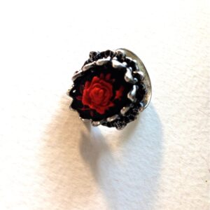 Red Rose Cameo Ring