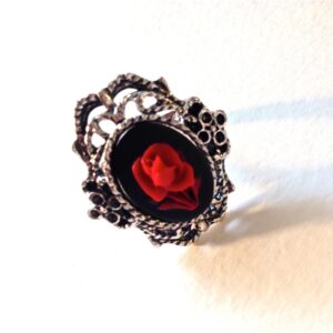 Red ring // Red rose cameo ring // Valentines day ring // Rose Ring // Red Rose Cameo
