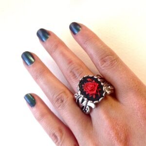Red Rose Cameo Ring