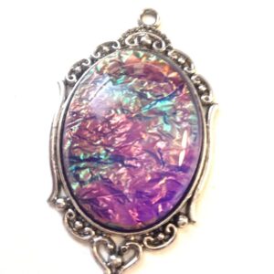 Purple iridescent opal Necklace