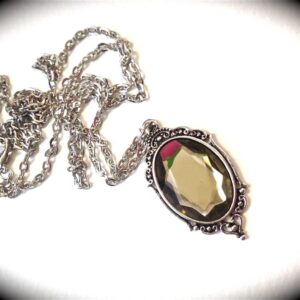 Black Diamond faceted glass stone Necklace
