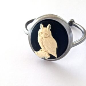 Owl cameo cuff bracelet