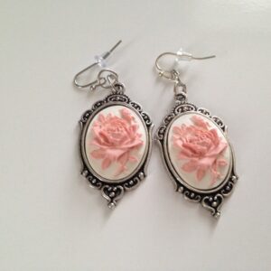 Custom Rose cameo earrings