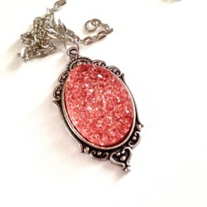 Pink Druzy Necklace