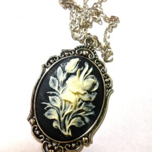 Iris Flower cameo necklace
