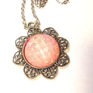 Faceted Round Opal Circle Necklace