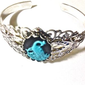 Peacock cameo bracelet