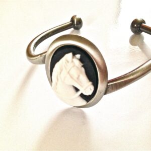 Horse cameo cuff bracelet